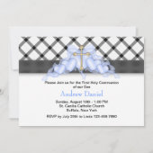 ブラックブルー金ゴールドクロスボーイズブルーファースト 招待状 (裏面)