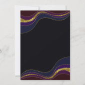 ブラックブルー金ゴールドグリッター65thバースデーパーティー 招待状 (裏面)