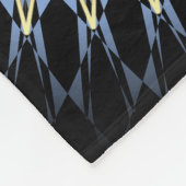 ブラックブルー金ゴールドマンダラタートルコースト フリースブランケット (角)