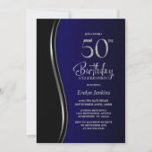 ブラックブルー50th誕生日パーティー 招待状 (正面)