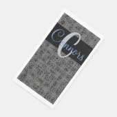 ブラックブルーXとOのパターン灰色モノグラム (コーナー)