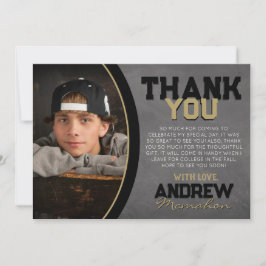 ブラックブロンズの黒板卒業サンキューカード 招待状