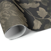 ブラックブロンズグラデーションヴィンテージモダンフローラツール ラッピングペーパー (ロールコーナー)