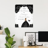 ブラックブロンドヘアプリンセスSweet sixteen歓迎 ポスター (ホームオフィス)