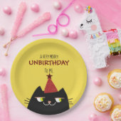 ブラックブーザネコ、漫画のドードルおもしろい誕生日 ペーパープレート (パーティー)