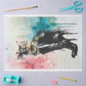 ブラックブートデカップペルシャ猫 薄葉紙 (クラフト)