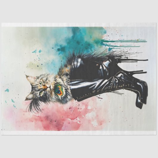 ブラックブートデカップペルシャ猫 薄葉紙 (正面)