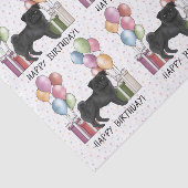 ブラックプグドッグパカラフルステルハッピーバースデー 薄葉紙 (詳細)