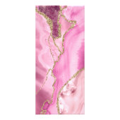 ブラックプライスリストに載ったホットピンク色のアゲート ラックカード (裏面)