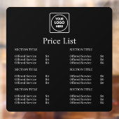 ブラックプライスリスト｜カスタムビジネスロゴ ウィンドウサイン (シート2)