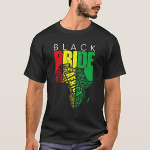 ブラックプライドアフリカ地図ギフトアフリカ系アメリカ人 Tシャツ