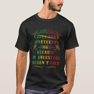 ブラックプライドフリーダムデイジュネクファーアフリカアメリカ Tシャツ