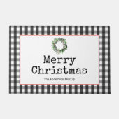 ブラックプライドモダンタイプライターメリークリスマス ドアマット (正面)