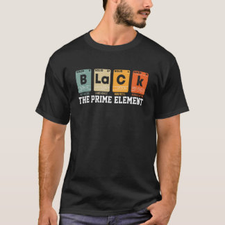 ブラックプライムエレメント周期テーブルブラックヒスト Tシャツ