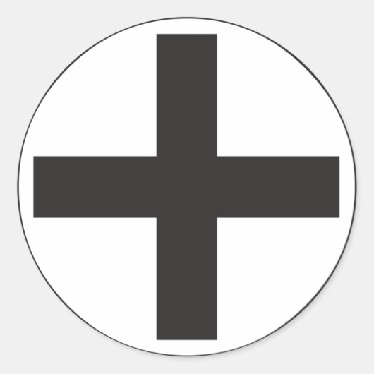 ブラックプラスサインシール ラウンドシール (正面)