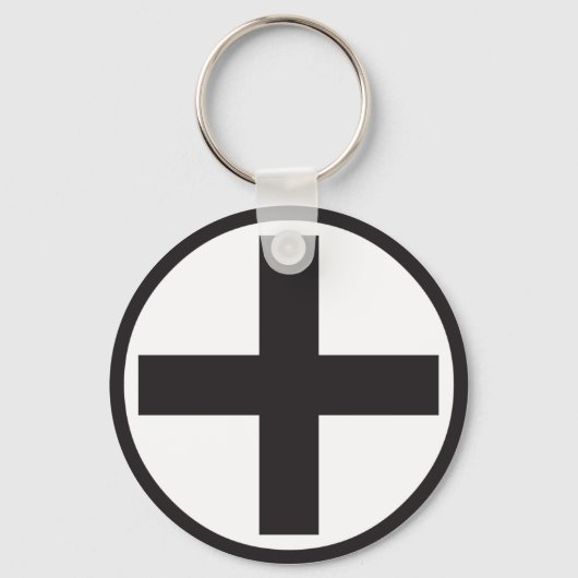 ブラックプラス記号キーチェーン キーホルダー (正面)