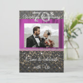 ブラックプラチナ＆パールズ 70周年結婚記念日I 招待状 (スタンド正面)