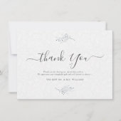 ブラックプラミニマルシッシュホワイトペイズリーサンキュー 招待状 (正面)