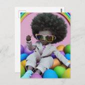 ブラックプリンスメラニンボーイズイースターエッグ狩りレインボー ポストカード (正面/裏面)