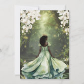 ブラックプリンセスとカエルのセージ緑のドレス甘い16 招待状 (裏面)