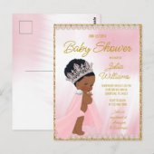 ブラックプリンセスベイビーシャワー招待状 ポストカード (正面/裏面)