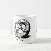 ブラックプリントプレインスケッチプレッツェル コーヒーマグカップ (正面左)
