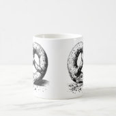 ブラックプリントプレインスケッチプレッツェル コーヒーマグカップ (中央)