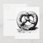 ブラックプリントプレインスケッチプレッツェル シーズンポストカード (正面/裏面)