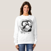 ブラックプリントプレインスケッチプレッツェル スウェットシャツ (正面フル)