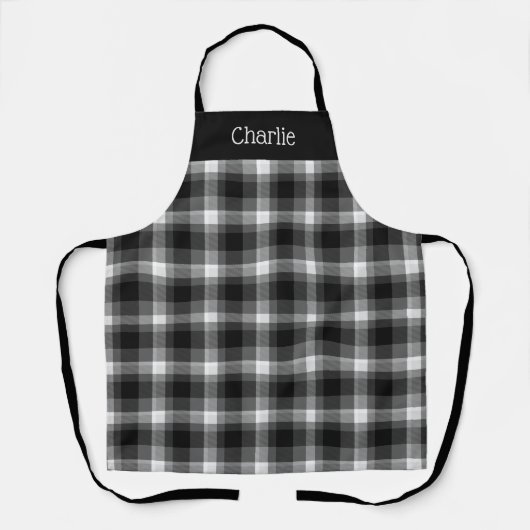 ブラックプレイドカスタム エプロン (正面)