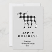 ブラックプレイドクリスマスムース家族ニュースレター シーズンカード (正面)