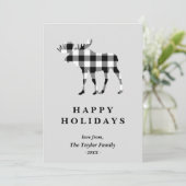 ブラックプレイドクリスマスムース家族ニュースレター シーズンカード (スタンド正面)