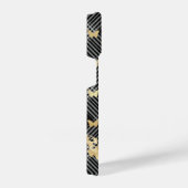 ブラックプレイドゴールデン蝶iPhone 14ケース iPhoneケース (右側面)