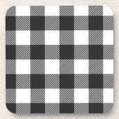 ブラックプレイドバッファローチェックパターン コースター (正面)