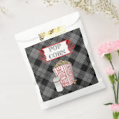 ブラックプレイドポップコーンレトロ紙バッグ フェイバーバッグ (封をした状態)