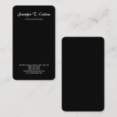 ブラックプレーンブラシスクリプトミニマルモダンリスト 名刺 (正面/裏面)