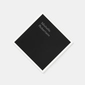 ブラックプレーンミニマリスト独自の名前を追加 スタンダードカクテルナプキン (角)