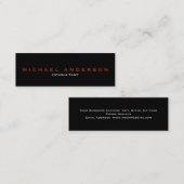 ブラックプレーンSkinnyスリムサイズの名刺 スキニー名刺 (正面/裏面)