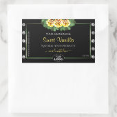 ブラックプロダクトラベルグリーンイエローローズジュエリーロゴ 長方形シール (バッグ)