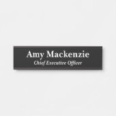 ブラックプロフェッショナルオフィス名プレートドアサイン サインプレート (正面)