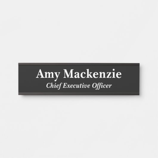 ブラックプロフェッショナルオフィス名プレートドアサイン サインプレート (正面)