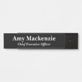 ブラックプロフェッショナルオフィス名プレートドアサイン サインプレート (正面)