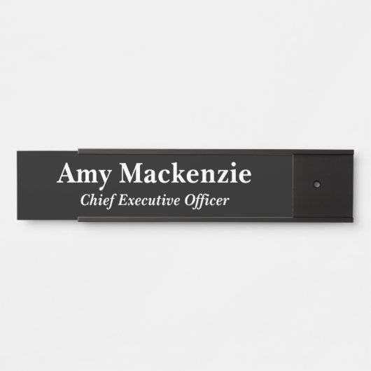 ブラックプロフェッショナルオフィス名プレートドアサイン サインプレート (正面)