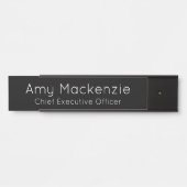 ブラックプロフェッショナルオフィス名プレートドアサイン サインプレート (正面)