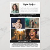 ブラックプロフェッショナルフォトグラファーのロゴビッグフォト チラシ (裏面)