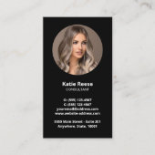 ブラックプロフェッショナルフォトソーシャルメディアQRコード 名刺 (正面)