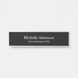 ブラックプロフェッショナルプレーンモダン サインプレート