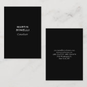 ブラックプロフェッショナルモダンミニマエレガントリスト 名刺 (正面/裏面)