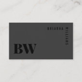 ブラックプロフェッショナルモノグラシンプルムモダンミニマル 名刺 (正面)