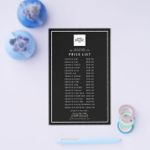 ブラックプロフェッショナルロゴの美容価格サービスリスト チラシ (シングル)